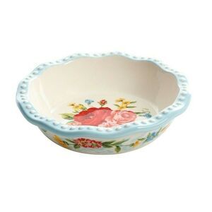 Pioneer Woman Sweet Rose Mini Pie Pan 4.75-in Stoneware Country Floral Gift NEW